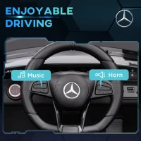 Qaba Mercedes-Benz AMG GTR Licensed 12V Battery Powered Kids Electric Car w/ Remote Control & Soft Start, Black(m-6)