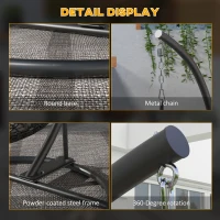 Outsunny Hanging Hammock Chair Stand with Round Base, Heavy Duty Hammock Stand Only with 330 lbs. Capacity, Black(m-7)