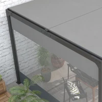 Outsunny Pergola Gazebo Curtains for 10' x 10' Pergola, 2 Pack Side Panels Replacement with Large Windows and Doors(m-9)