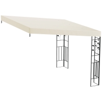 Outsunny 10' x 10' Outdoor Pergola Canopy, Metal Patio Canopy with Drainage Holes for Backyard, Garden, Cream White