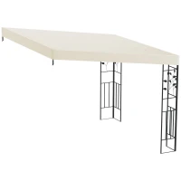 Outsunny 10' x 10' Outdoor Pergola Canopy, Metal Patio Canopy with Drainage Holes for Backyard, Garden, Cream White(m-1)