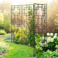Outsunny 4 Pack Garden Trellis for Climbing Plants, Outdoor Metal Grid Panels for Roses, Vine Flower, Cucumber, Clematis, 72" Tall(m-8)