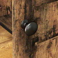 HOMCOM Baker's Rack with Power Outlet and Storage Shelves, Microwave Stand with Louvred Door Cabinets, Rustic Brown(m-9)