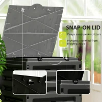 Outsunny Compost Bin, Garden Composter with 80 Vents and 2 Sliding Doors, 120 Gallon (450L), Yellow(m-7)