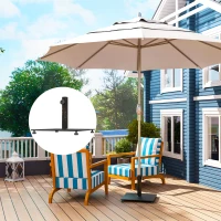 Outsunny Square Patio Umbrella Base, 29 lbs Metal Umbrella Stand Base with Adjustable Foot Pads, Heavy Duty Patio Umbrella Holder for 1.5"/1.9" Umbrella Poles for Outdoor, Lawn, Poolside, Bronze(m-2)