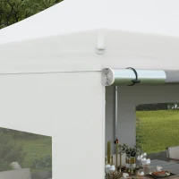 Outsunny 20' x 10' Folding Pop Up Canopy Tent with Sidewalls,  Windows, Weight Bags and Carrying Bag, White(m-9)