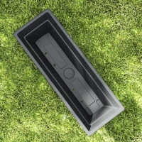 Outsunny Long Rectangular Flower Plant Pots, 5 Pack 23 Inches Window Boxes Planters for Windowsill, Garden, Black(m-10)