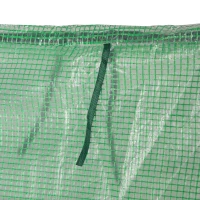 Outsunny 6' x 3' x 3' Portable Mini Greenhouse, Garden Green House Kit with 2 PE/Plastic Covers, Steel Frame and 2 Roll Up Zipper Windows, Dark Green(m-9)