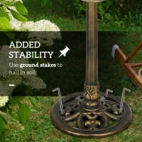 Outsunny Bird Bath for Outdoors, 28" Height Birdbath with Lotus Leaf Basin, Bird Feeder with Stand for Garden, Yard, Bronze(m-7)
