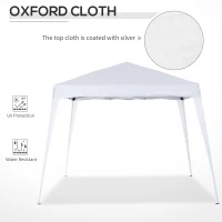 Outsunny 8' x 8' Pop Up Canopy, Outdoor Foldable Tent, Portable Canopy Tent with Carrying Bag for Camping, Party, Picnic, White(m-5)