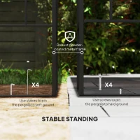 Outsunny 10' x 10' Outdoor Pergola Canopy, Metal Patio Canopy with Drainage Holes for Backyard, Garden, Coffee(m-5)