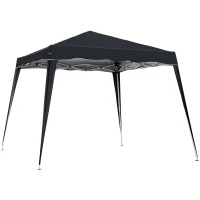 Outsunny 8' x 8' Pop Up Canopy, Outdoor Foldable Tent, Portable Canopy Tent with Carrying Bag for Camping, Party, Picnic, Black(m-2)