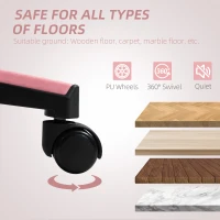 HOMCOM PU Leather Office Chair, Executive Desk Chair with Headrest, Foot Rest, Swivel Wheels, Reclining Computer Chair, Pink(m-7)