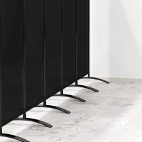 Outsunny 6 Panel Folding Room Divider, UV30+ Privacy Screen, Indoor Outdoor Privacy Panel with Stable Base, Black(m-10)