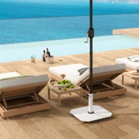 Outsunny Square Patio Umbrella Base, 41 lbs Metal Umbrella Stand Base with Adjustable Foot Pads, Heavy Duty Patio Umbrella Holder for 1.3"/1.5"/1.9" Umbrella Poles for Outdoor, Lawn, Poolside, White(m-9)