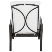Outsunny Outdoor Rattan Recliner Chair, Wicker Reclining Chair with Adjustable Back Retractable Footrest Cushion White(m-10)