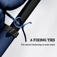 Outsunny Outdoor Chaise Lounge Cushion, Tufted Thick Patio Lounge Chair Cushion with Ties, 74.8 in. x 22 in. x 4 in., Navy Blue(m-7)