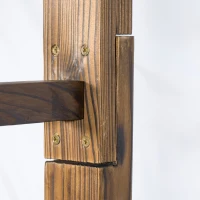 Outsunny 85" Wooden Garden Arbor for Wedding and Ceremony, Outdoor Garden Arch Trellis for Climbing Vines - Carbonized(m-8)