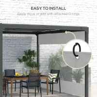 Outsunny Pergola Gazebo Curtains for 10' x 10' Pergola, 2 Pack Side Panels Replacement with Large Windows and Doors(m-6)