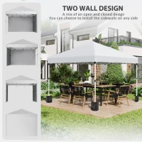 Outsunny 10' x 10' Pop Up Canopy with Sidewalls, Roller Bag, Height Adjustable Instant Tent for Outdoor Garden Patio, Light Grey(m-4)