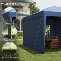 Outsunny 10' x 20' Outdoor Pop Up Canopy Tent Party Tent Instant Shelter W/ Carrying Bag, Blue(m-7)