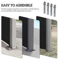 Outsunny Retractable Double Side Awning, 79"x236" Patio Privacy Screen, UV Resistant, Waterproof Wind Screen, Black(m-7)