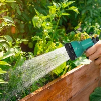 Outsunny 1/2 in x 100ft Wall Mounted Garden Hose Reel, Retractable Water Hose Reel with Auto Rewind, Any Length Lock, Black(m-9)