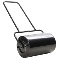Outsunny 20-Inch Push/Tow Behind Lawn Roller Filled with 10 Gal Water or Sand for Flattening Sod in the Garden, Black