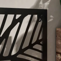 Outsunny Metal Outdoor Raised Garden Bed with Privacy Screen, Privacy Panel and Planter Box, Wall-Mounted or Freestanding, Black(m-9)