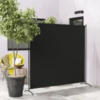 Outsunny Single Panel Room Divider, UV30+ Privacy Screen, Indoor Outdoor Privacy Panel with Stable Base, Black(m-1)