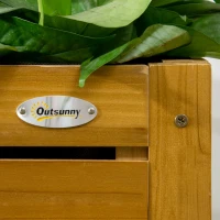 Outsunny Raised Garden Bed with Folding Side Table, Elevated Wood Planter Box for Flowers and Vegetables, Use for Patio, Balcony(m-9)