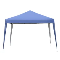 Outsunny 10 x 10ft Folding Pop Up Tent Outdoor Gazebo Canopy with Carrying Bag, Blue(m-14)