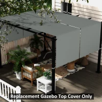 Outsunny 2 Pcs UV Protection Pergola Replacement Canopy, Pergola Shade Cover, Easy to Install, for 10' x 10' Pergola, Dark Grey(m-8)
