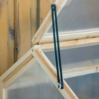 Outsunny Wooden Cold Frame Greenhouse Garden Portable Raised Planter with Openable Top for Indoor, Outdoor, Flowers, Vegetables, Plants, 35.5" x 20.5" x 19.5", Natural Wood(m-10)