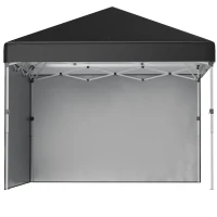 Outsunny 10' x 10' Pop Up Canopy with Sidewalls, Roller Bag, Height Adjustable Instant Tent for Outdoor Garden Patio, Black(m-2)