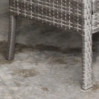 Outsunny 3 Pieces Wicker Patio Furniture Set, Rattan Bistro Set with Coffee Table and Cushions, Outdoor Conversation Set for Garden, Porch, Balcony, Grey(m-10)