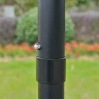 Outsunny 9FT 3 Tiers Patio Umbrella Outdoor Market Umbrella with Crank, Push Button Tilt for Deck, Backyard and Lawn, Red(m-11)