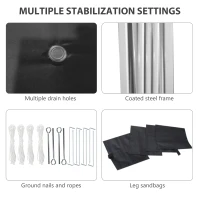 Outsunny 10' x 10' Pop Up Canopy with Sidewalls, Roller Bag, Height Adjustable Instant Tent for Outdoor Garden Patio, Black(m-7)