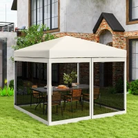 Outsunny Gazebo Mosquito Netting, Replacement Mosquito Netting with Zippers for 10' x 10' Pop-Up Canopy Tent (Mosquito Net Only)(m-1)