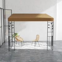 Outsunny 10' x 10' Outdoor Pergola Canopy, Metal Patio Canopy with Drainage Holes for Backyard, Garden, Coffee(m-7)
