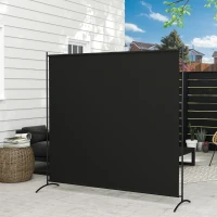 Outsunny Single Panel Room Divider, UV30+ Privacy Screen, Indoor Outdoor Privacy Panel with Stable Base, Black(m-7)