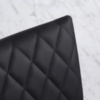 HOMCOM Set of 6 Modern Dining Chairs, Tufted High Back Side Chairs with Upholstered Seat, Steel Legs for Living Room, Black(m-9)