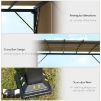 Outsunny 10' x 10' Retractable Pergola Canopy for Backyard, Brown(m-6)
