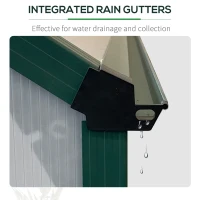 Outsunny 16' x 8' Aluminum Polycarbonate Greenhouse Walk-in Garden Greenhouse Kit with Adjustable Roof Vent, Rain Gutter and Sliding Door for Winter, Green(m-7)