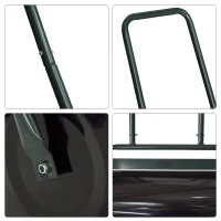 Outsunny 20-Inch Push/Tow Behind Lawn Roller Filled with 10 Gal Water or Sand for Flattening Sod in the Garden, Dark Green(m-8)
