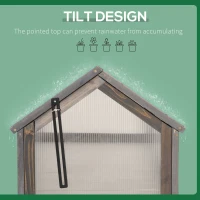 Outsunny Wooden Cold Frame Greenhouse Garden Portable Raised Planter with Openable Top for Indoor, Outdoor, Flowers, Vegetables, Plants, 35.5" x 20.5" x 19.5", Grey(m-6)