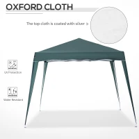 Outsunny 8' x 8' Pop Up Canopy, Outdoor Foldable Tent, Portable Canopy Tent with Carrying Bag for Camping, Party, Picnic, Green(m-5)