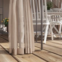 Outsunny 10' x 12' Patio Gazebo Outdoor Canopy Shelter with Double Tier Roof and Nettings for Garden Lawn Backyard Deck, Brown(m-9)