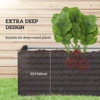 Outsunny 5' x 3' x 2' Raised Garden Bed, Galvanized Planter Box for Growing Flowers, Herbs and Vegetables, Dark Grey(m-4)