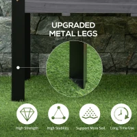 Outsunny Raised Garden Bed, Elevated Planter Box, 47"x24"x29" with Legs, Metal Frame, Wooden Planter Pot for Backyard, Patio to Grow Vegetables, Herbs, and Flowers, Grey(m-4)